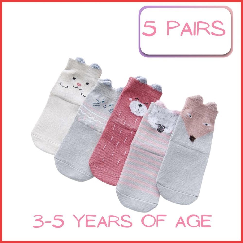 5 Pair Cotton Animal Socks Ages 3-5  Sorry, Price is Firm